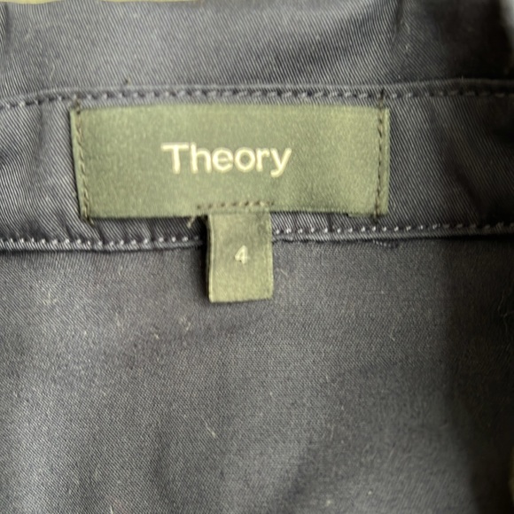 🎯NWT Theory Shirt Jumpsuit Blue Midnight Navy Size 4 - Picture 10 of 16